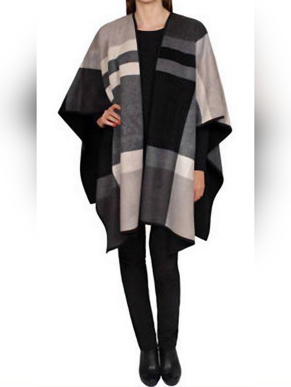Ike Behar Women's Reversible Wrap W/Soft High Pile Fleece - One Size